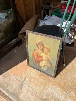Vintage Madonna and Child Framed Print