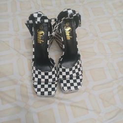 Shein Black And White Heels