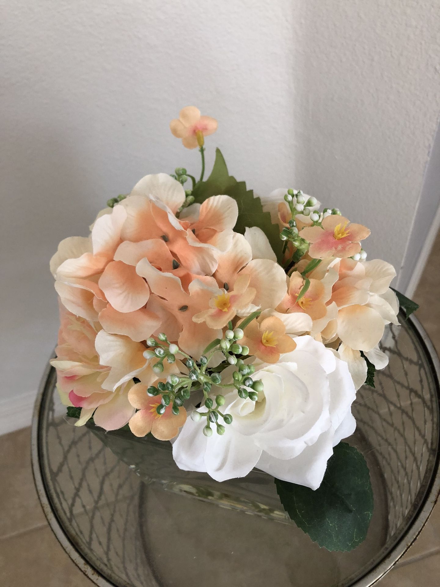 Decorative Vase With Fabric Flowers 