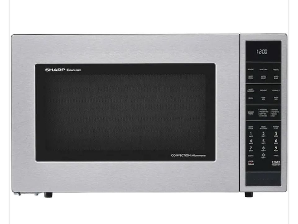 Sharp 1.5 cu. ft. Countertop Convection Microwave in Stainless Steel, Built-In Capable with Sensor Cooking