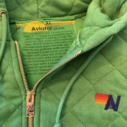 Men’s Aviator Nation XL Zip Hoodie Kelly Green Brand New