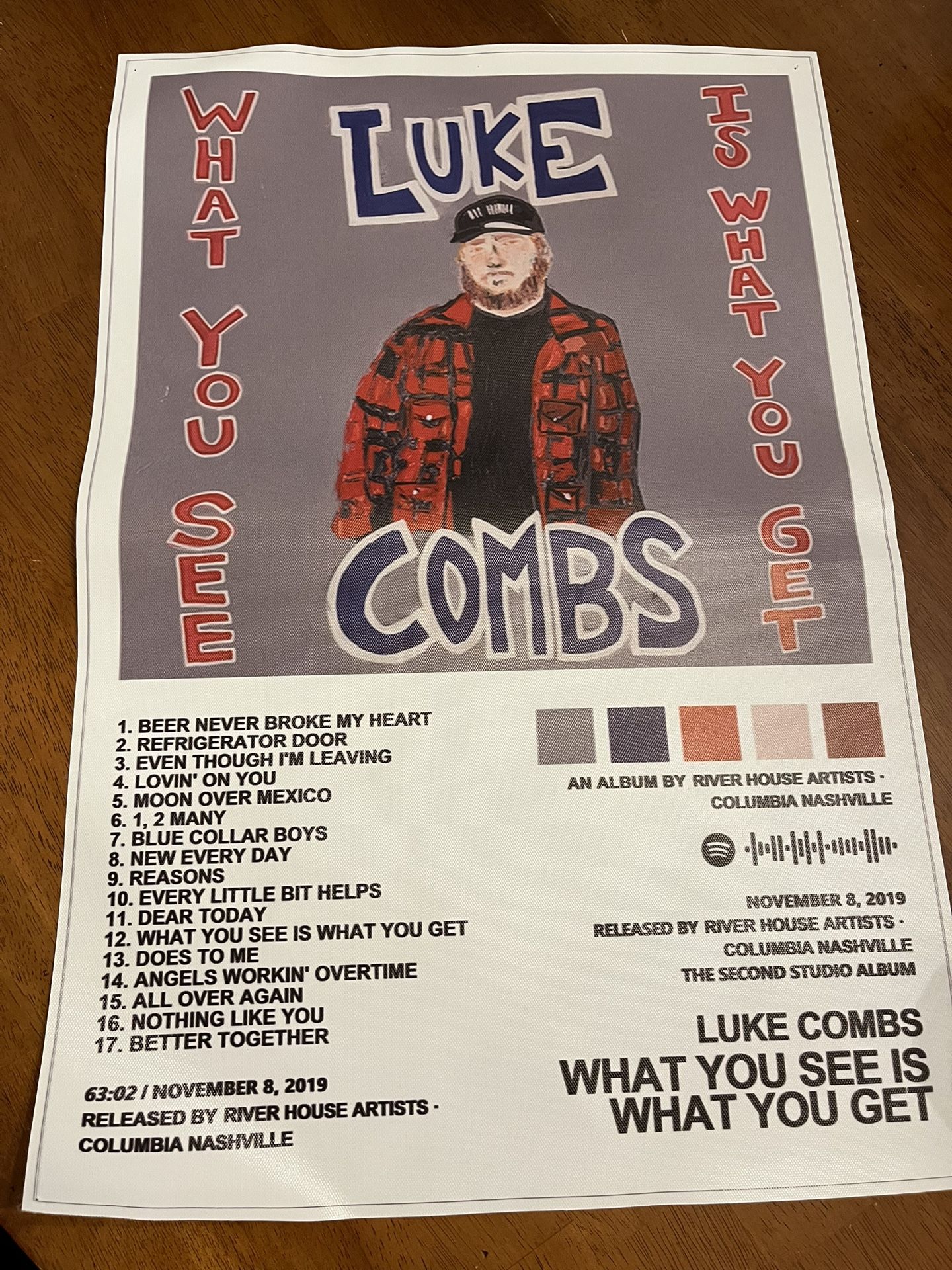 Luke Combs Vinyl Poster