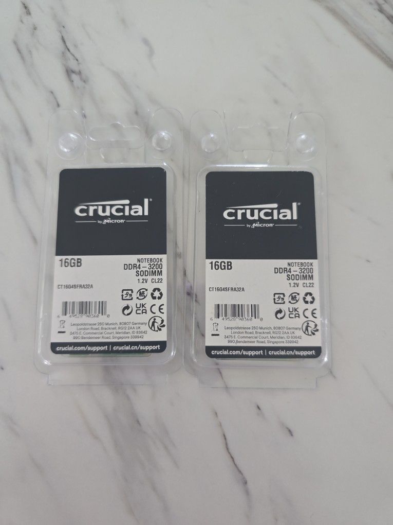 New! 16GB RAM DDR-3200 Notebook $20 Each