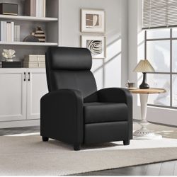 Recliner Chair PU Leather Recliner Sofa Home Theater Seating with Lumbar Support Overstuffed High-Density Sponge Push Back Recliners Armchair for Livi