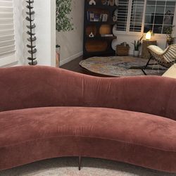 CB2 96.5" Rose Velvet Sofa