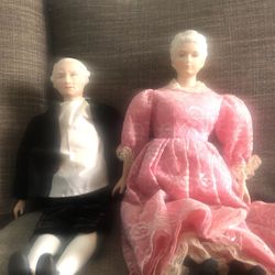 George And Martha Washington Porcelain Cloth Dolls