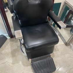 Real Leather Reclining Barber Chair 