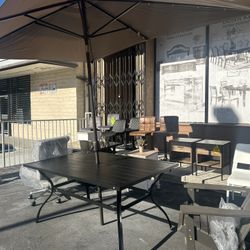 Table And Umbrella Patio Set