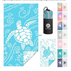 Microfiber Beach 🏖️ Towel “ Light Blue Sea Turtle 🐢”