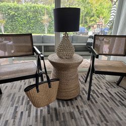 2 Cane And Wood Chairs