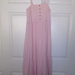 Midi Textured Woven Button-Front Dress