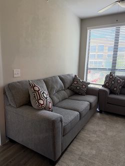 Gray Sofa Set – 2 Pieces Like New