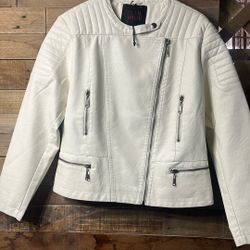 New White Faux Leather Jacket