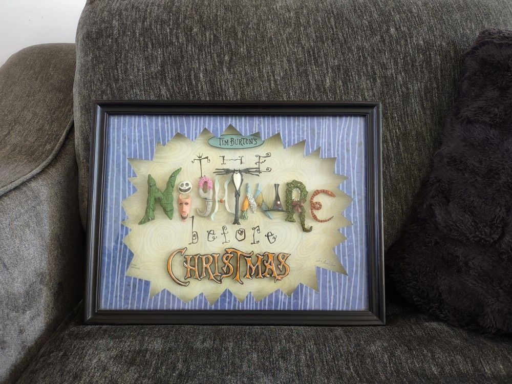 Nightmare Before Christmas Character Letter Shadowbox 