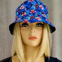HAWAIIN TROPICAL FLOWERS BUCKET CAP HAT (BRAND NEW) 