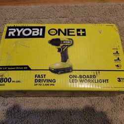 NEW RYOBI PCL235K2 ONE+ 18V Cordless 1/4 Inch Impact Driver Kit with Two Batteries & Charger
