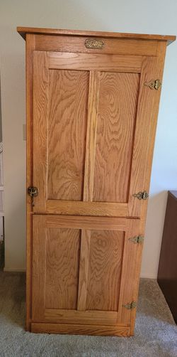 Oak computer cabinet