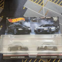 Hot Wheels Premium Bugatti Veyron & Chiron Set