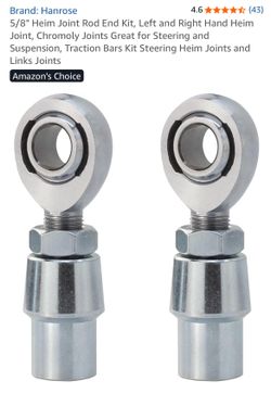 5/8" Heim Joint Rod End Kit, Left and Right Hand Heim Joint, Chromoly Joints Great for Steering and Suspension, Traction Bars Kit Steering Heim Joints