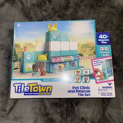 Tile Town Pet Clinic And Rescue Magnetic Tiles Playset Magnetic Tiles Brand New