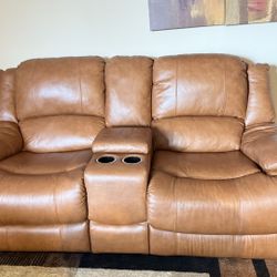 Leather Loveseat 