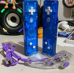 Nintendo Wii clear Remote Controllers with clear LED nunchuck (READ DESC)