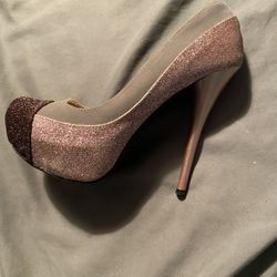 Champagne /Gray/Brown Heels
