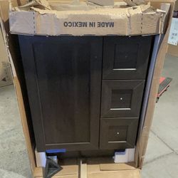 Glacier Bay Bannister 25 in. Single Sink Dusk Bath Vanity with White Cultured Marble Top (Assembled) 