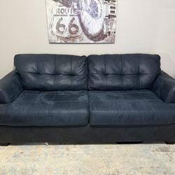 Navy blue couch for sale.