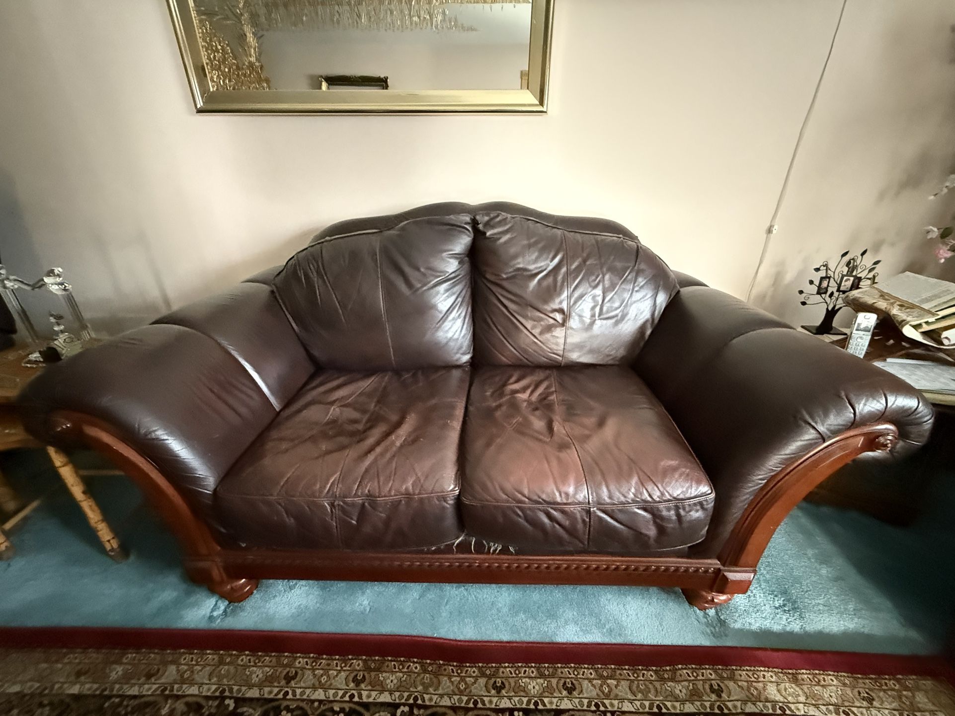 Leather Loveseat Sofa 