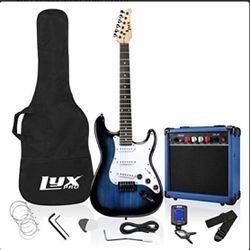 LyxPro 39 inch Electric Guitar Kit Bundle with 20w Amplifier