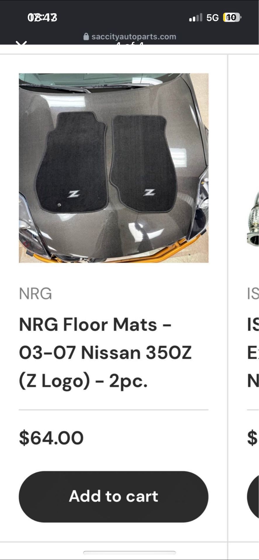 NRG Nissan 350z Floor Mats