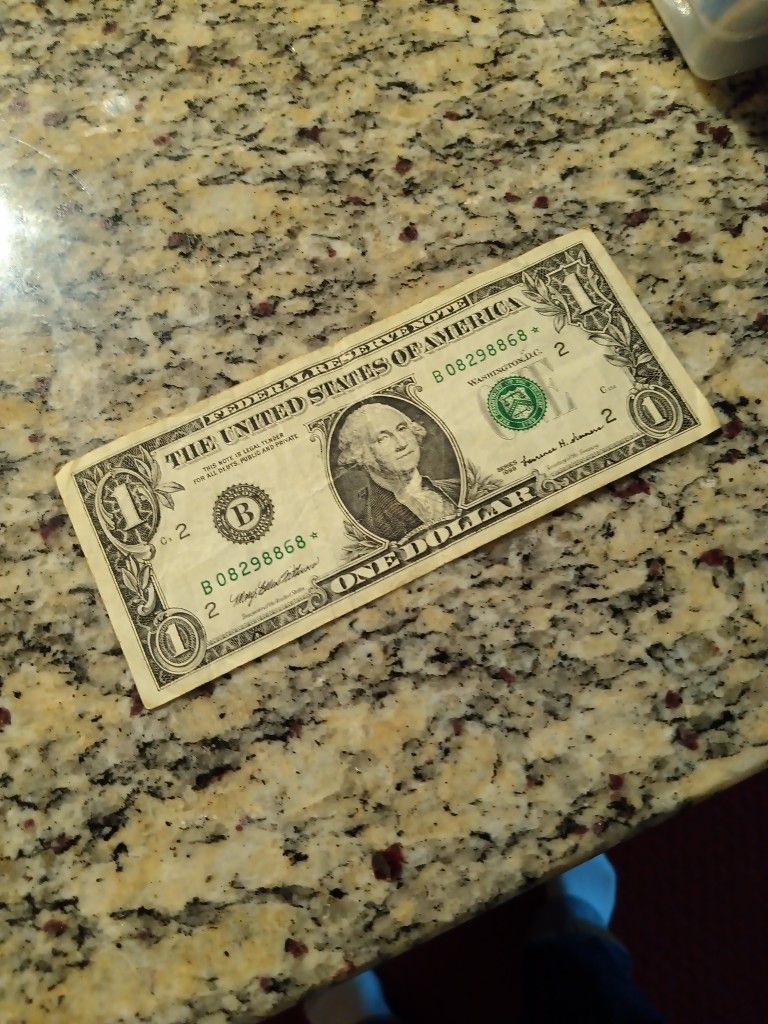 1999 One Dollar Star  Note,8,S