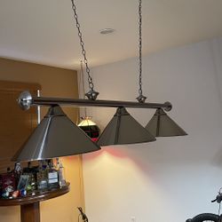 Hanging Light Pool Table Brushed Nickel
