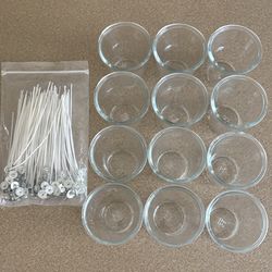 12 glass 3” jar votives plus wicks