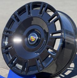 26'' Escalade Gloss Black Wheels Tires Yukon Silverado Tahoe Sierra Wagoneer