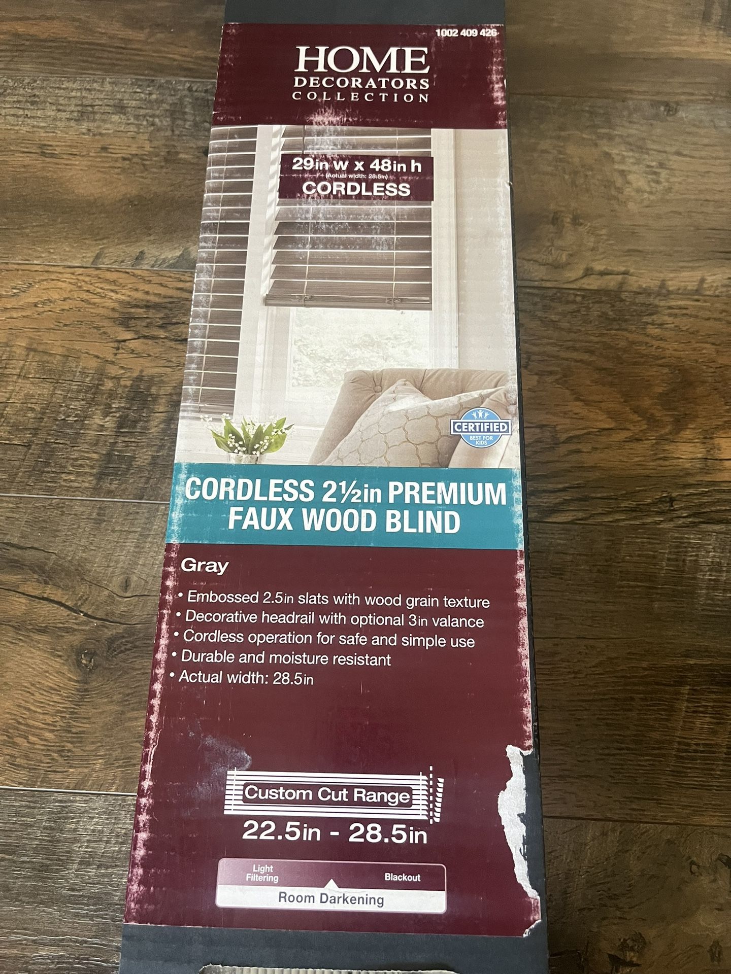 New Cordless Faux Wood Blind