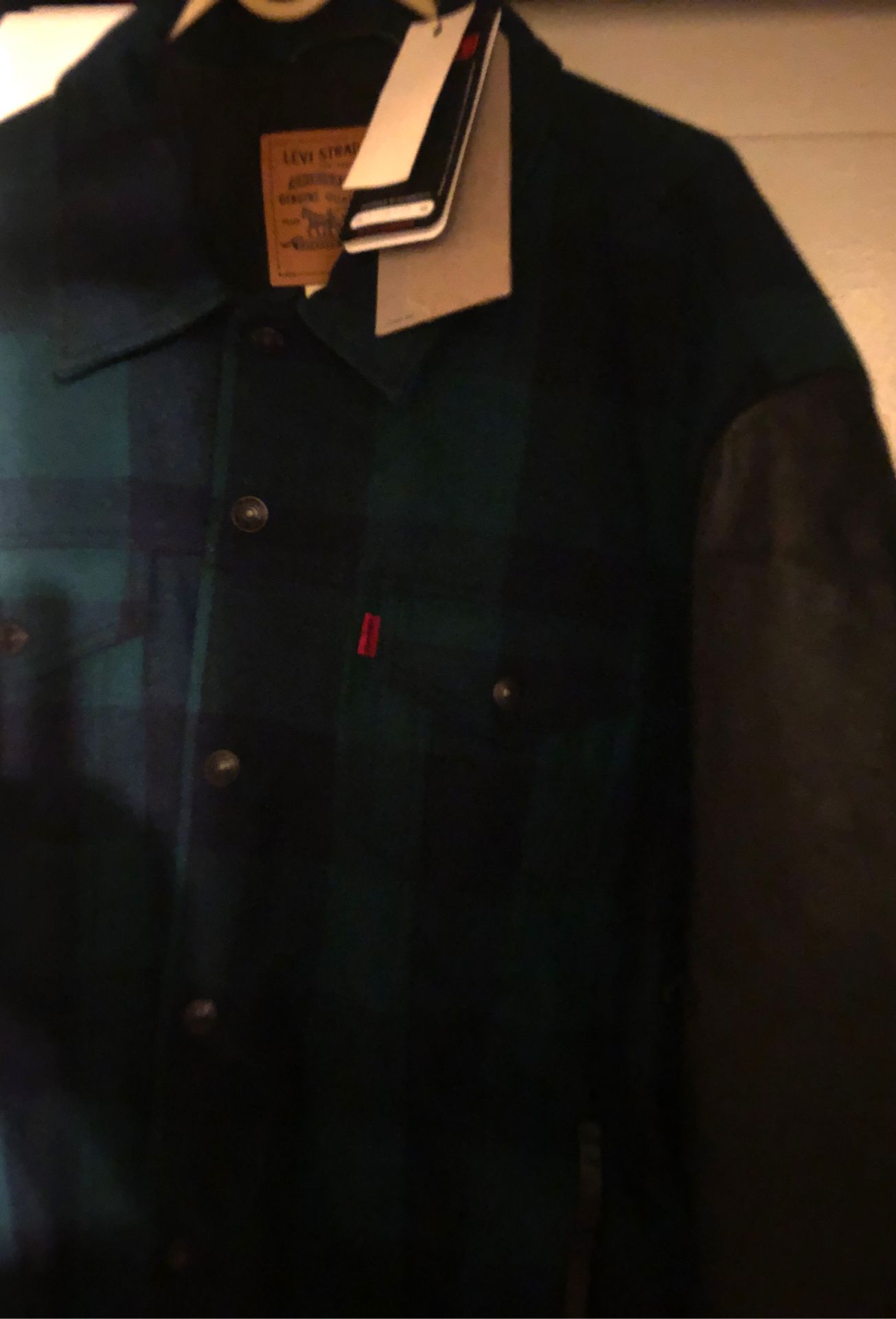 Brand new thermore Levi's jacket with genuine leather sleeves