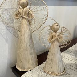 2 Christmas Angels Made In Poland 