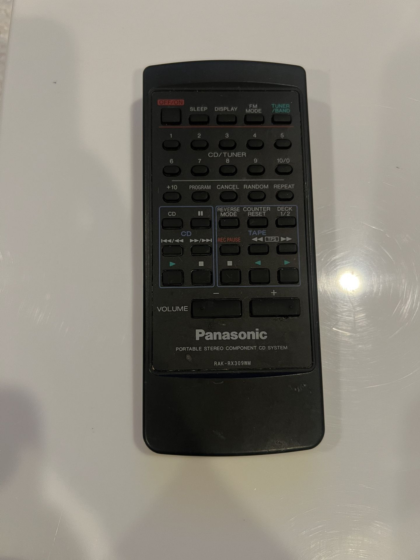 Panasonic Rak-rx309wm Portable CD System Remote Control Rxddt680 Rxdt680