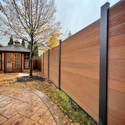 WPC Fence Teak And Black For Back Yard 