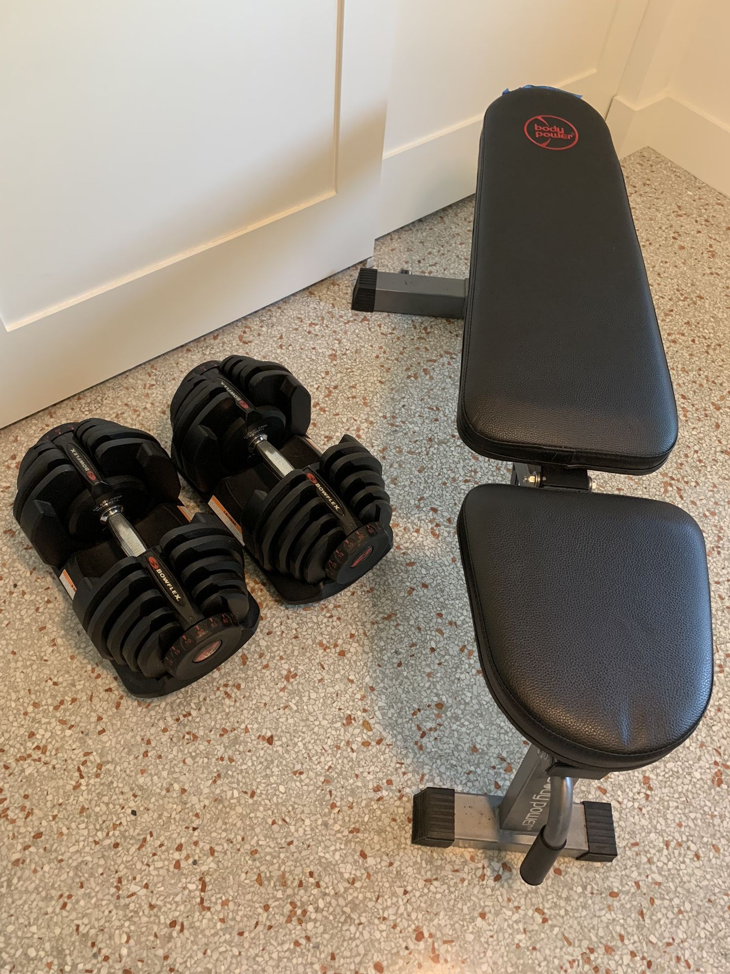 BowFlex Adjustable Dumbbells Weight Set, 10-90 lbs and Bench