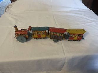 Vintage 1950s Crazy Express Wind Up Toy Train