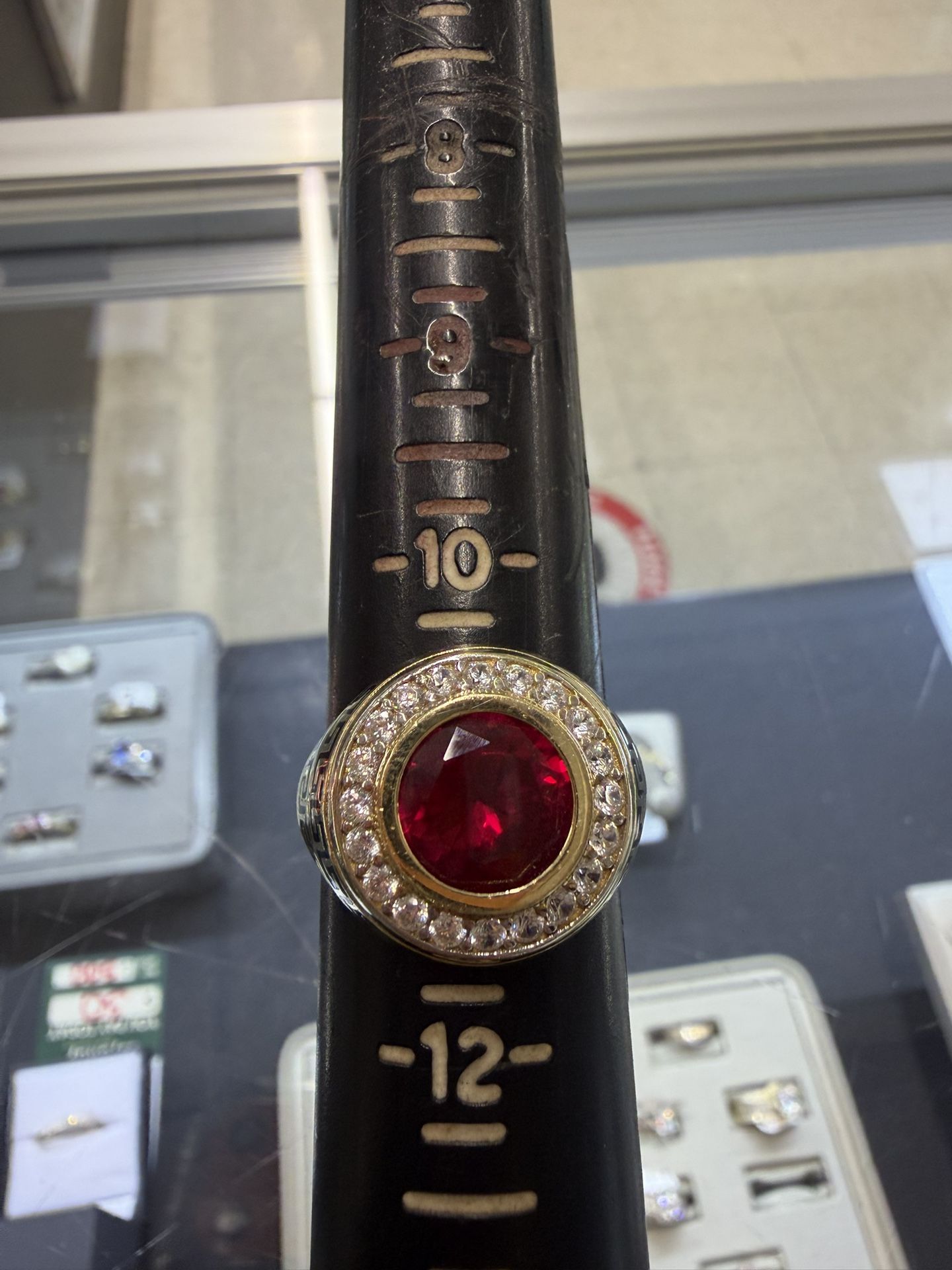 10k Red Cluster Ring