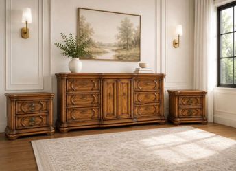 Thomasville 3-Piece Bedroom Set – Large Dresser & 2 Nightstands