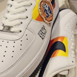 Custom Nike Air Force 1s Autographed By Nolan Ryan 
