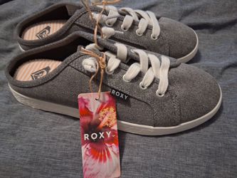 Brand new roxy slip ons slides mules sneakers grey size 10