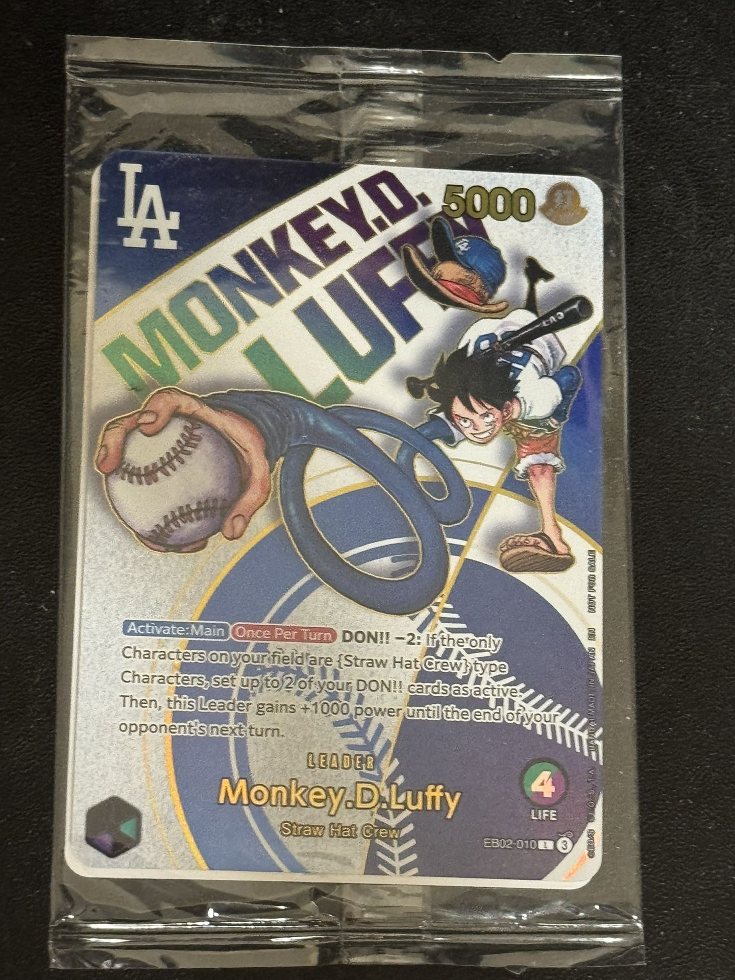 2025 ONE PIECE PROMOS DODGERS X ONE PIECE NIGHT SEALED #010 MONKEY D. LUFFY #5