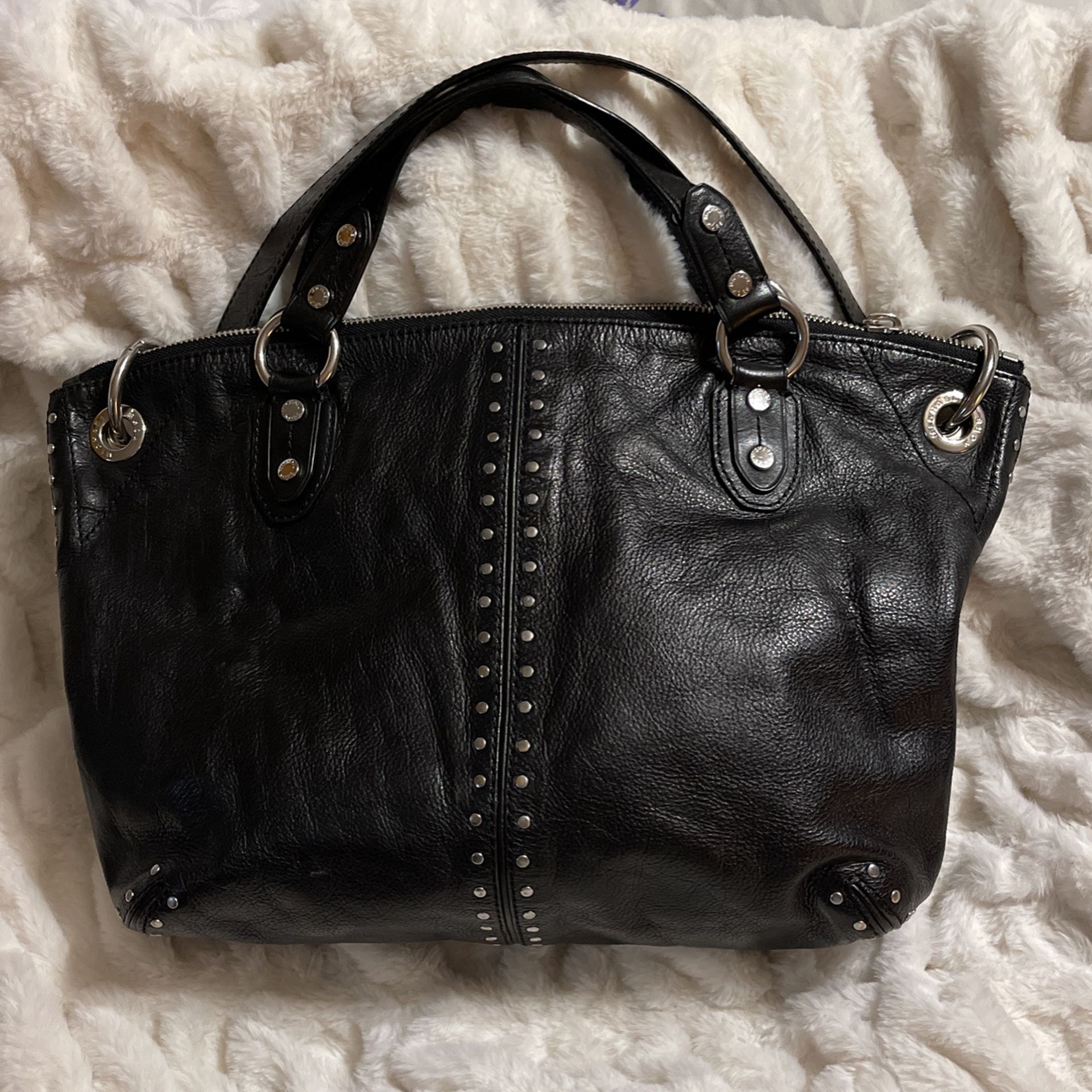 Mk Black Leather Handbag