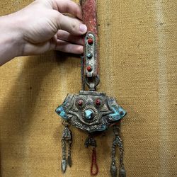 Antique Tibetan flint Match Stricker purse Mechak Himalayan Chukmuk Mechag Pouche